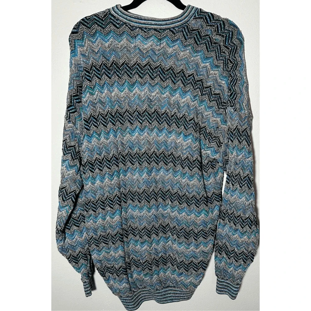 Vintage Tundra Canada Sweater Coogi Style Y2K Knit  Blue & Gray Sz L